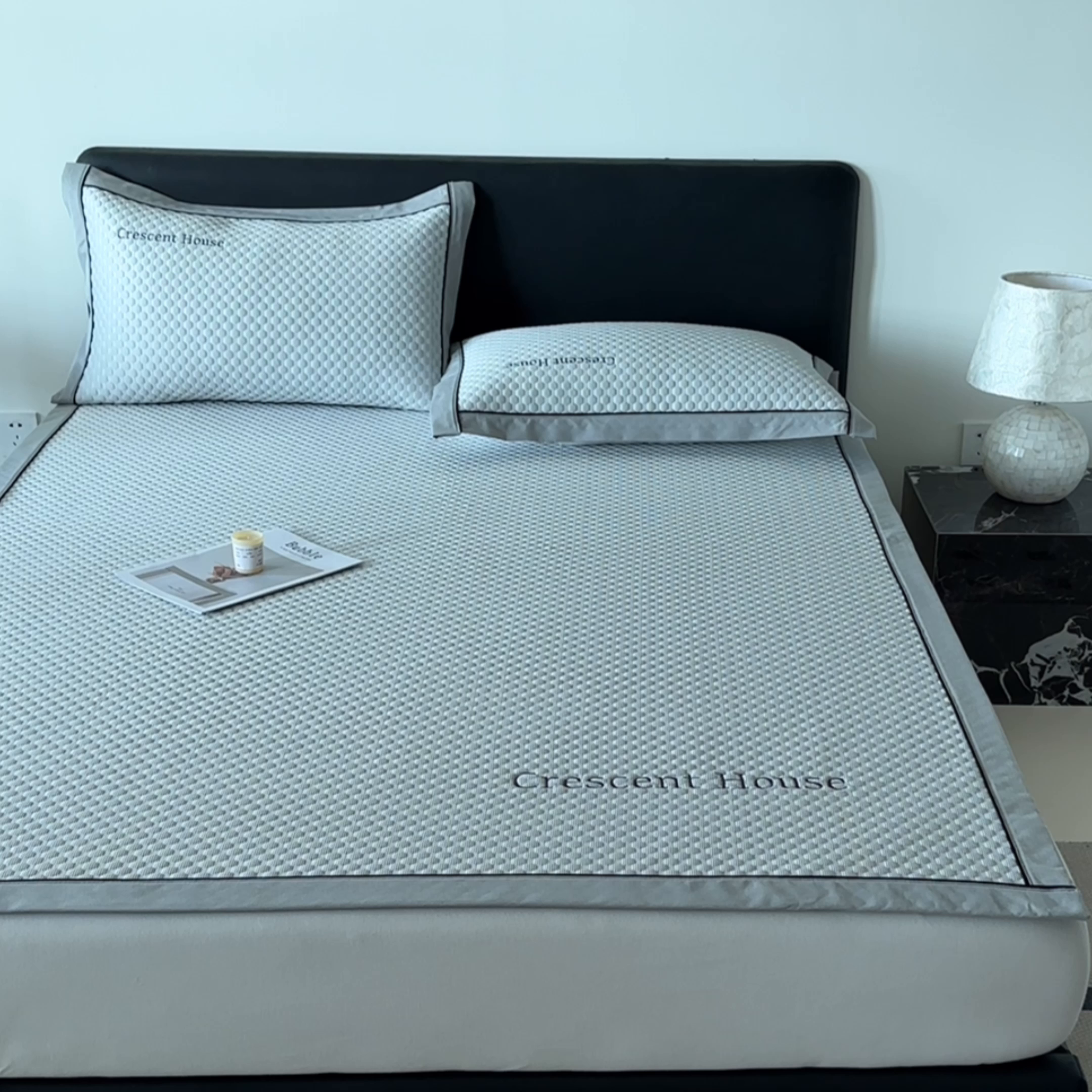 91家纺网 家纺一手货源 找家纺 笙意家纺 2025新款A类豆豆凉感软席席子凉席-夏至 夏至-淡雅灰