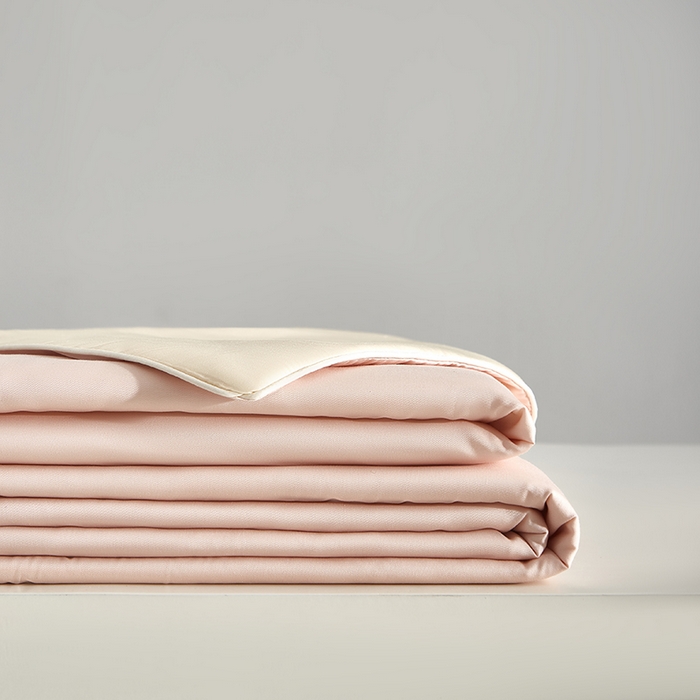 91家纺网 家纺一手货源 找家纺 沐白家居 2025新款竹纤维+莱塞尔夏被四件套 嫩粉--泡芙