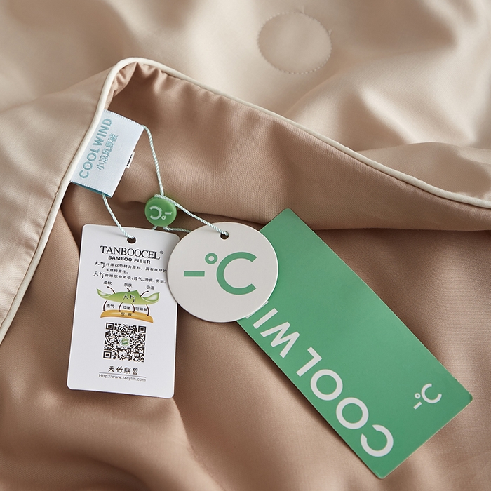 91家纺网 家纺一手货源 找家纺 沐白家居 2025新款竹纤维+莱塞尔夏被四件套 泡芙--秋风棕