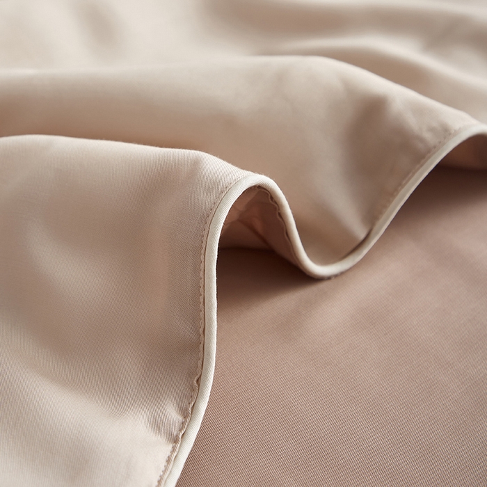 91家纺网 家纺一手货源 找家纺 沐白家居 2025新款竹纤维+莱塞尔夏被四件套 泡芙--秋风棕