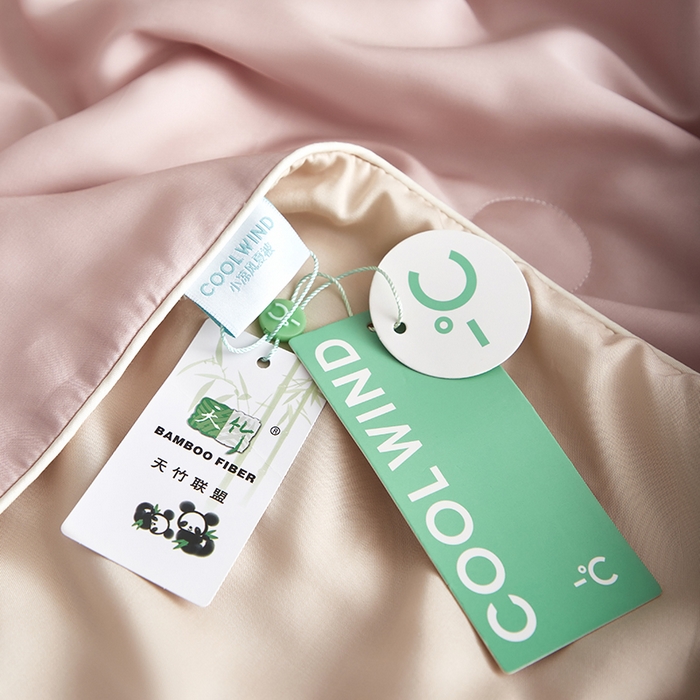 91家纺网 家纺一手货源 找家纺 沐白家居 2025新款竹纤维+莱塞尔夏被四件套 芋泥灰粉--兰玉
