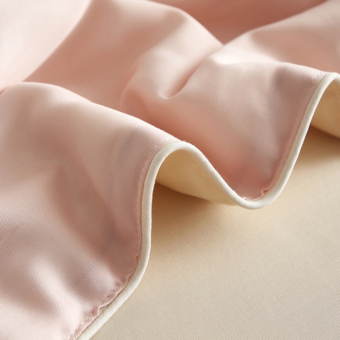 91家纺网 家纺一手货源 找家纺 沐白家居 2025新款竹纤维+莱塞尔夏被四件套 嫩粉--泡芙