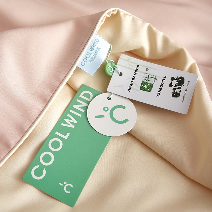 91家纺网 家纺一手货源 找家纺 沐白家居 2025新款竹纤维+莱塞尔夏被四件套 嫩粉--泡芙