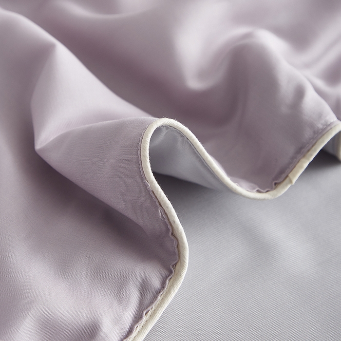 91家纺网 家纺一手货源 找家纺 沐白家居 2025新款竹纤维+莱塞尔夏被四件套 紫烟--西冷灰