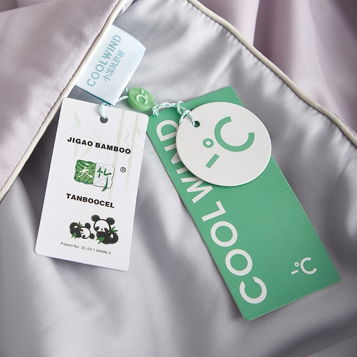 91家纺网 家纺一手货源 找家纺 沐白家居 2025新款竹纤维+莱塞尔夏被四件套 紫烟--西冷灰