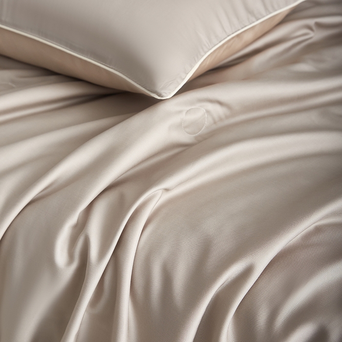 91家纺网 家纺一手货源 找家纺 沐白家居 2025新款竹纤维+莱塞尔夏被四件套 流金灰--兰玉