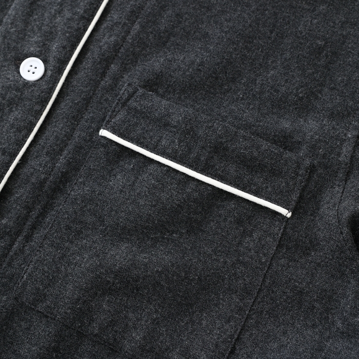 91家纺网 家纺一手货源 找家纺 伊嫚家居 2025新款无印日式双股全棉法兰绒家居服良品睡衣女纯棉直播秋冬款情侣睡衣 纯碳灰男