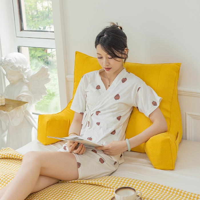 91家纺网 家纺一手货源 找家纺 一兰家纺 2025新款单人床头靠垫护腰靠背靠枕大抱枕抱抱靠 抱抱靠-明艳黄