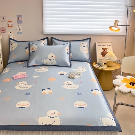 91家纺网 家纺一手货源 找家纺 （总）典曼家纺 2025新款600D数码印花冰藤席席子凉席-床席款