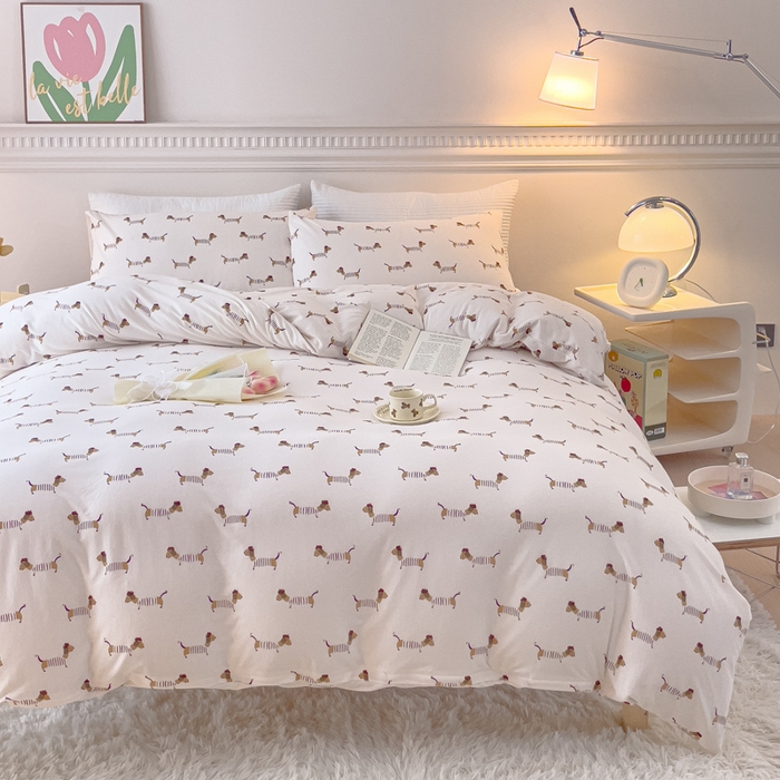 91家纺网 家纺一手货源 找家纺 （总）伊嫚家居 新款日式新品全棉针织棉A类活性印花四件套天竺棉小碎花复古亲肤被罩床笠款套件