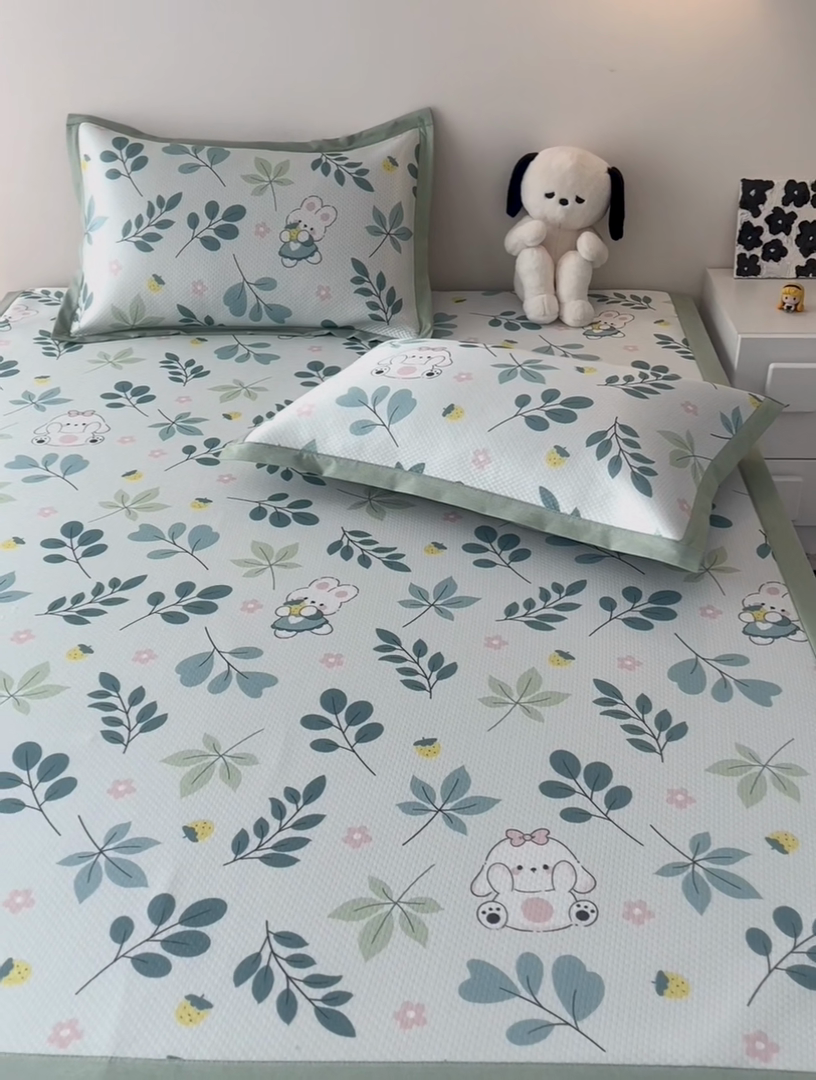 91家纺网 家纺一手货源 找家纺 倾慕家纺 A类满天星凉感提花凉席 叶小兔