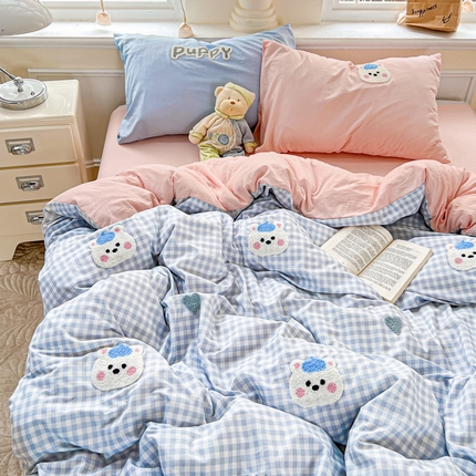 海岛哥哥 2025新款云柔棉毛巾绣 四件套 毛巾绣-帽子小狗