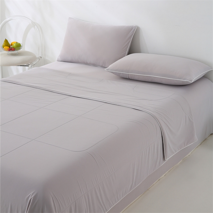 91家纺网 家纺一手货源 找家纺 小禹仔 2025新款母婴级水洗硅胶夏被夏凉被子被芯 浅灰