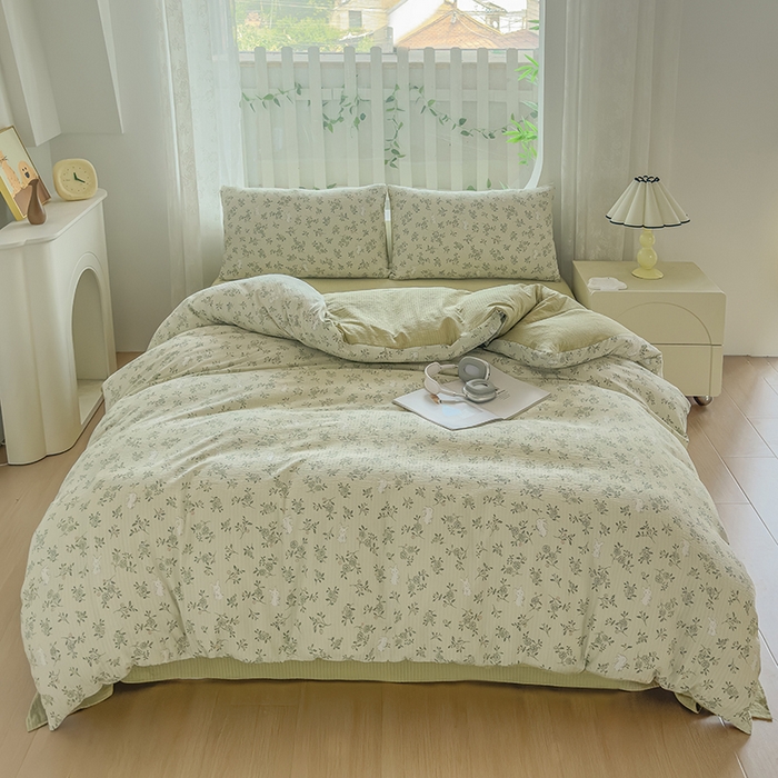 91家纺网 家纺一手货源 找家纺 王朝国际 2025新款直播热款有氧提花有氧双层纱碎花单被套 绿野仙踪