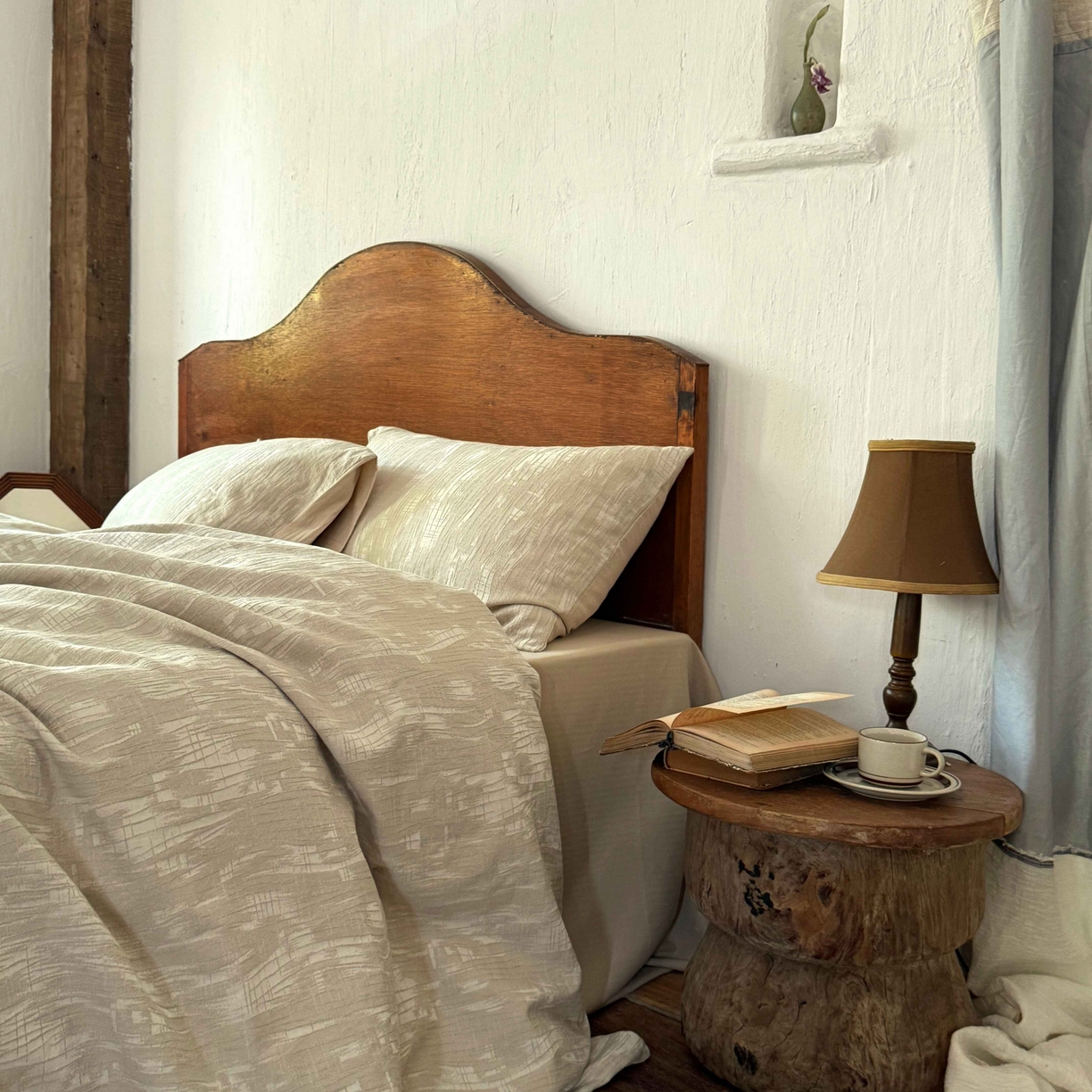 91家纺网 家纺一手货源 找家纺 云上 2025全棉色织大提花床品·侘寂潮汐   潮汐-米