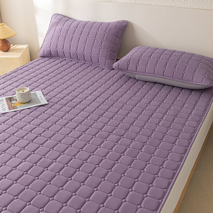 91家纺网 家纺一手货源 找家纺 欧邦 2025春夏新款四季款无印风纯色水洗棉床褥榻榻米床垫 床垫-魅紫
