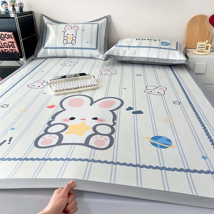 倾慕家纺 800D数码大版冰丝凉席 宝贝小兔