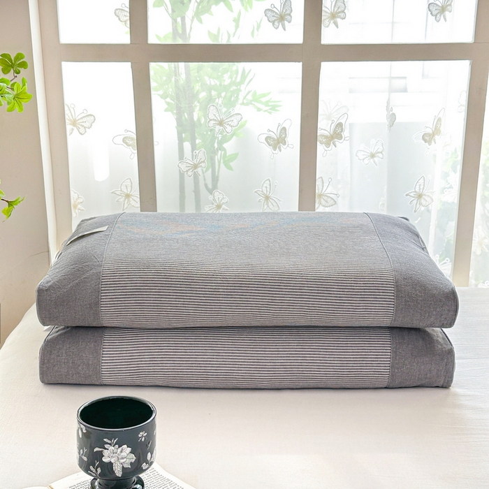 91家纺网 家纺一手货源 找家纺 （总）花瓣语家纺 2025新款全棉拼色水洗荞麦枕