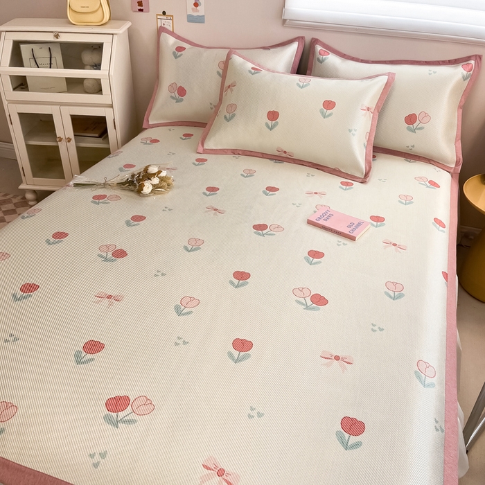 91家纺网 家纺一手货源 找家纺 （总）典曼家纺 2025新款600D数码印花冰藤席席子凉席-床席款