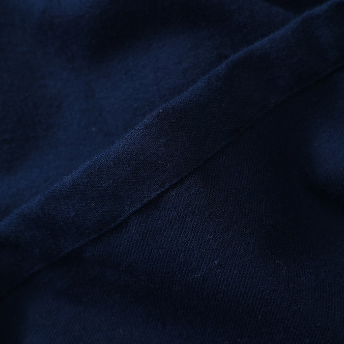 91家纺网 家纺一手货源 找家纺 伊嫚家居 2025新款无印日式双股全棉法兰绒家居服良品睡衣女纯棉直播秋冬款情侣睡衣 纯藏青色女