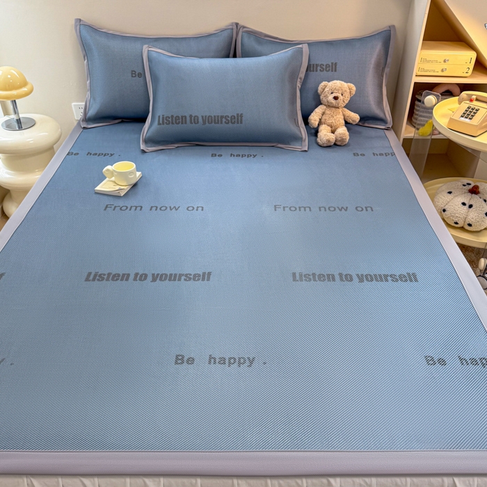 91家纺网 家纺一手货源 找家纺 典曼家纺 2025新款600D数码印花冰藤席席子凉席-床席款 简约生活