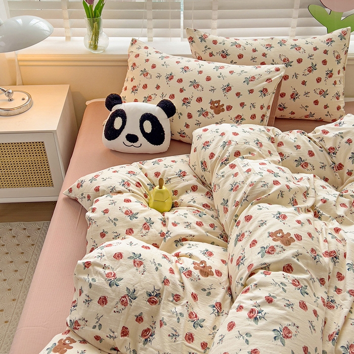 91家纺网 家纺一手货源 找家纺 王朝国际 2025新款直播热款有氧提花有氧双层纱碎花单被套 漫花