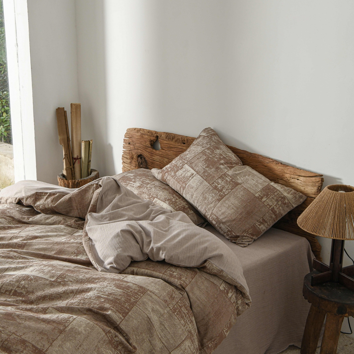 91家纺网 家纺一手货源 找家纺 云上 2025全棉色织大提花床品·侘寂空间   空间-咖