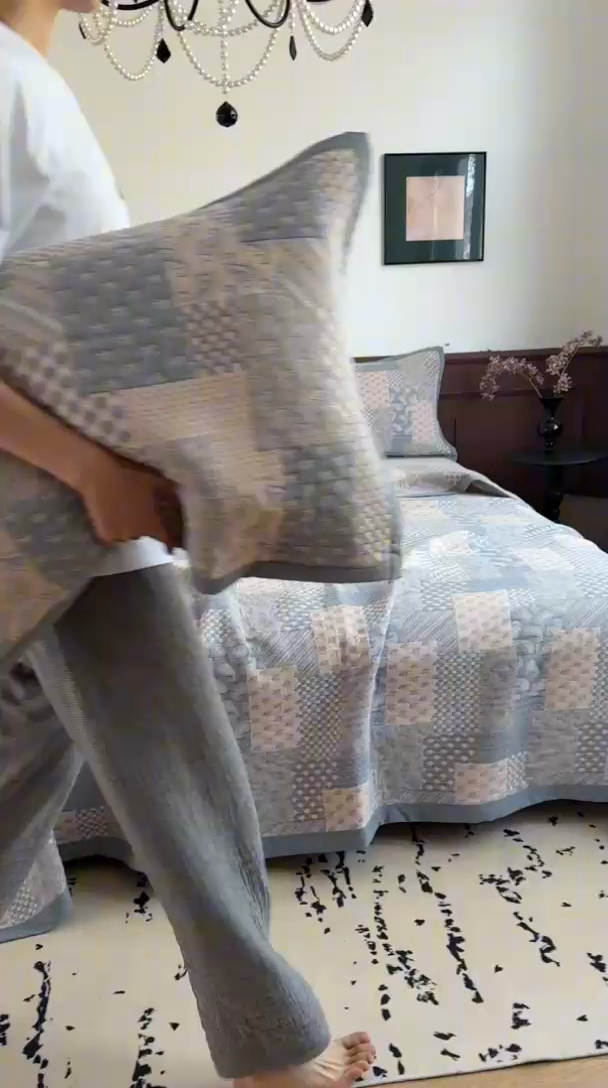 91家纺网 家纺一手货源 找家纺 棠薇家纺  2025新款北欧风盖毯毛巾被 欧式风尚