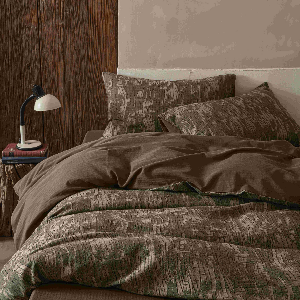 91家纺网 家纺一手货源 找家纺 云上 2025全棉色织大提花床品·侘寂潮汐   潮汐-金