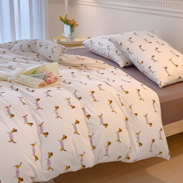 91家纺网 家纺一手货源 找家纺 （总）伊嫚家居 新款日式新品全棉针织棉A类活性印花四件套天竺棉小碎花复古亲肤被罩床笠款套件