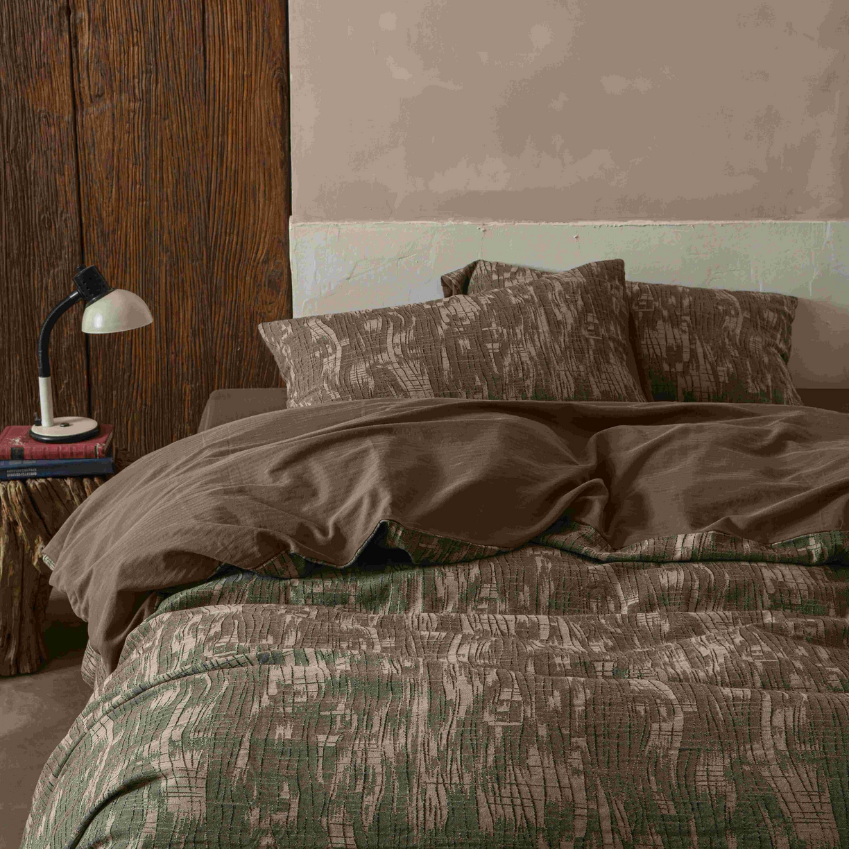 91家纺网 家纺一手货源 找家纺 云上 2025全棉色织大提花床品·侘寂潮汐   潮汐-金