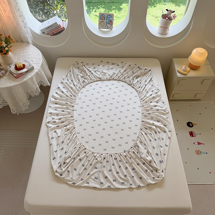 91家纺网 家纺一手货源 找家纺 （总）十一家居 2025新款ins韩系卡通印花亲肤水洗棉床笠