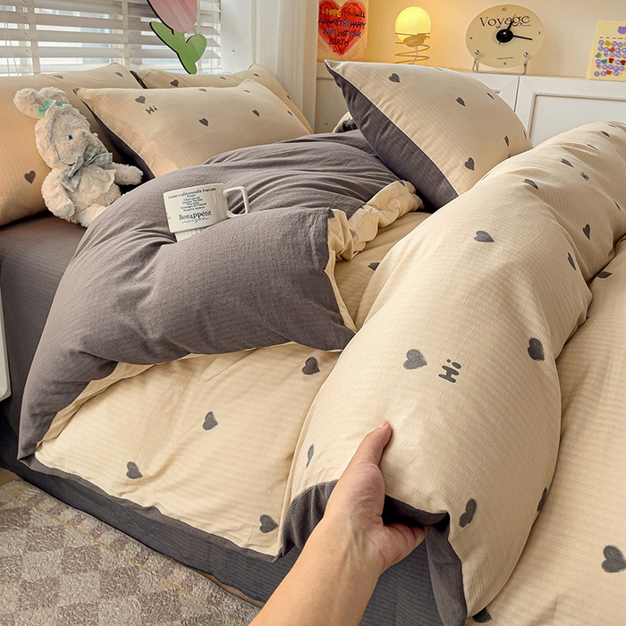 91家纺网 家纺一手货源 找家纺 王朝国际 2025新款直播热款有氧提花有氧双层纱碎花单被套 莫里