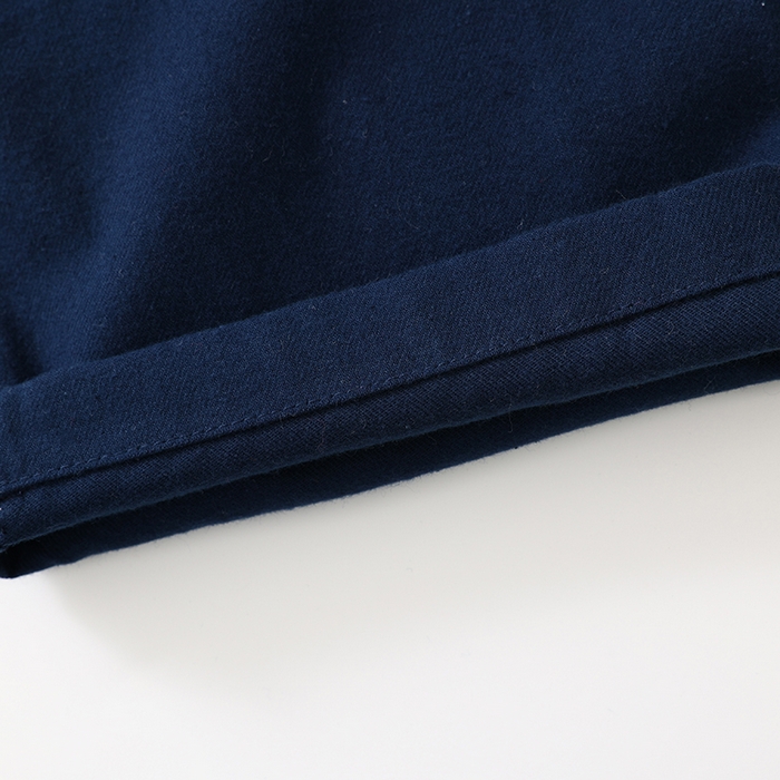 91家纺网 家纺一手货源 找家纺 伊嫚家居 2025新款无印日式双股全棉法兰绒家居服良品睡衣女纯棉直播秋冬款情侣睡衣 纯藏青色女