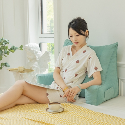 91家纺网 家纺一手货源 找家纺 一兰家纺 2025新款单人床头靠垫护腰靠背靠枕大抱枕抱抱靠 抱抱靠-釉绿色