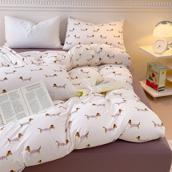 91家纺网 家纺一手货源 找家纺 （总）伊嫚家居 新款日式新品全棉针织棉A类活性印花四件套天竺棉小碎花复古亲肤被罩床笠款套件