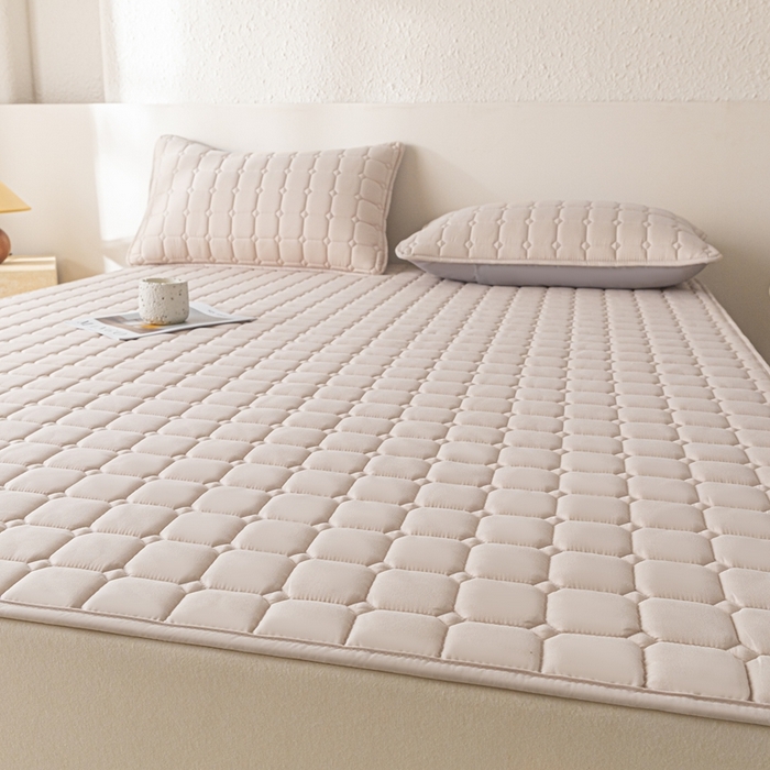 91家纺网 家纺一手货源 找家纺 欧邦 2025春夏新款四季款无印风纯色水洗棉床褥榻榻米床垫 床垫-卡其