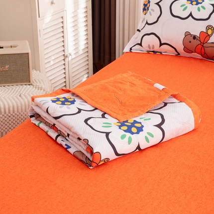 91家纺网 家纺一手货源 找家纺 （总）乐居坊2025新款亲肤舒适印花芦荟棉夏凉被四件套