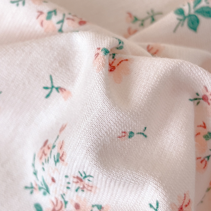 91家纺网 家纺一手货源 找家纺 伊嫚家居 新款日式新品全棉针织棉A类活性印花四件套天竺棉小碎花复古亲肤被罩床笠款套件 海棠粉香妃