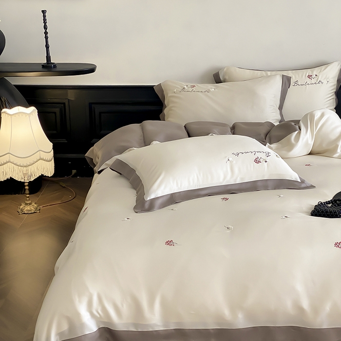 91家纺网 家纺一手货源 找家纺 时亿 2025新款80支兰精天丝四件套-花涧梦 花涧梦-天丝咖