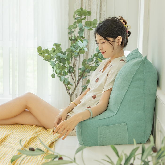 91家纺网 家纺一手货源 找家纺 一兰家纺 2025新款单人床头靠垫护腰靠背靠枕大抱枕抱抱靠 抱抱靠-釉绿色