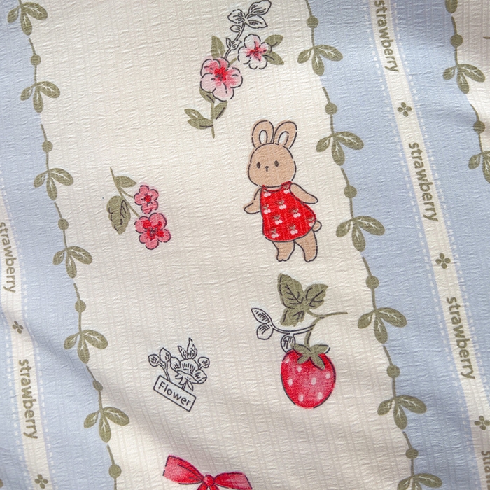 91家纺网 家纺一手货源 找家纺 王朝国际 2025新款直播热款有氧提花有氧双层纱碎花单被套 蓝颜