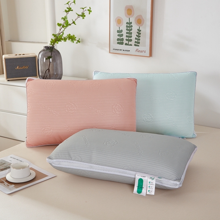 91家纺网 家纺一手货源 找家纺 （总）幸运草 2025新款玫瑰花凉感丝热熔枕芯 整张棉不变形压不扁成人枕头