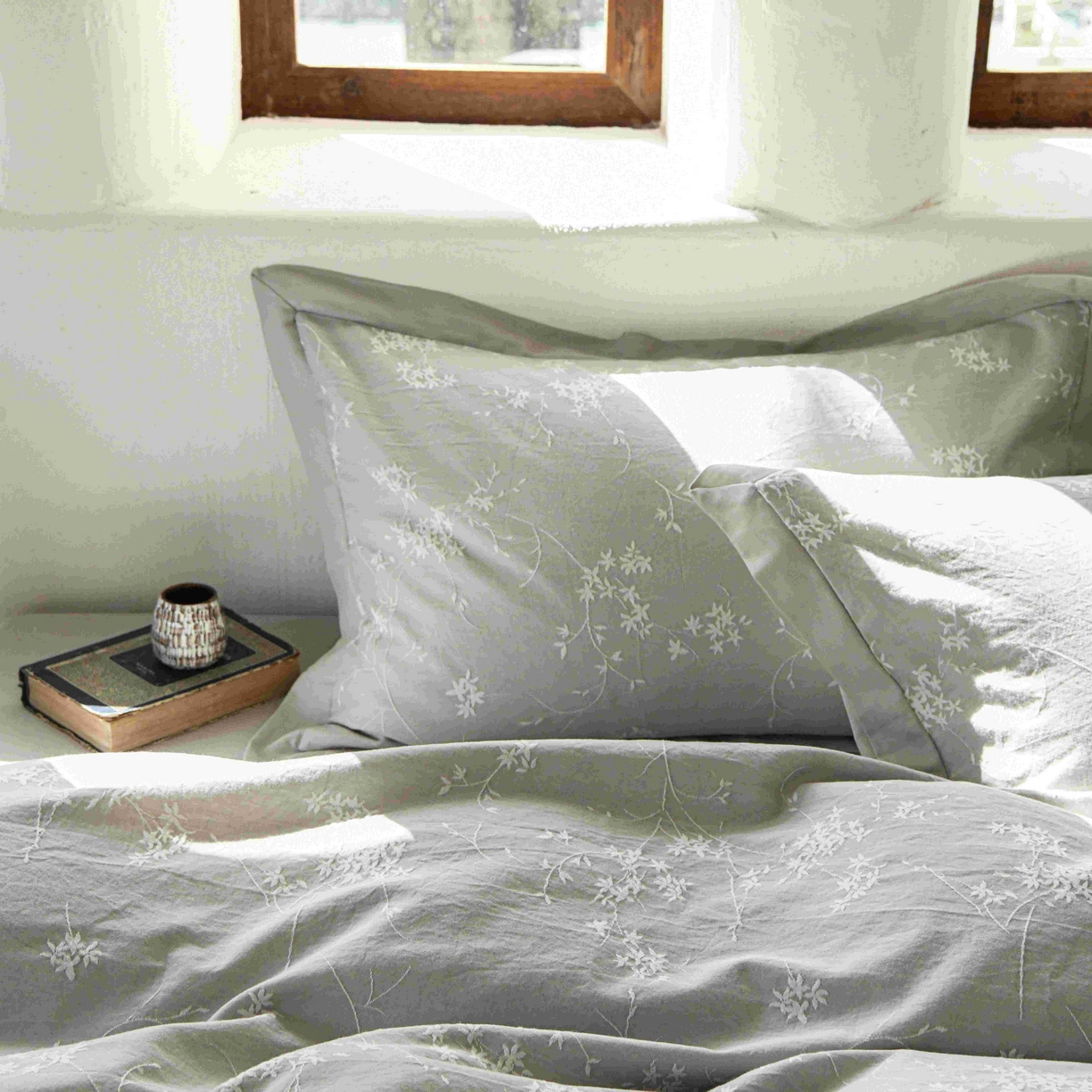 91家纺网 家纺一手货源 找家纺 云上 2025全棉提花床品系列·风铃 风铃-灰