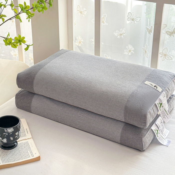 91家纺网 家纺一手货源 找家纺 （总）花瓣语家纺 2025新款全棉拼色水洗荞麦枕