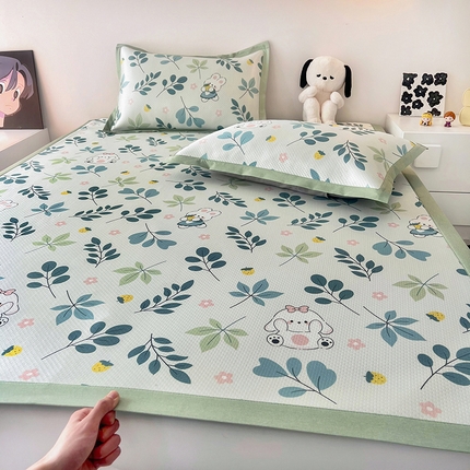 91家纺网 家纺一手货源 找家纺 倾慕家纺 A类满天星凉感提花凉席 叶小兔