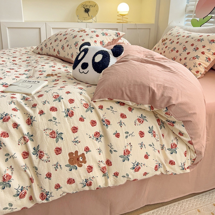 91家纺网 家纺一手货源 找家纺 王朝国际 2025新款直播热款有氧提花有氧双层纱碎花单被套 漫花