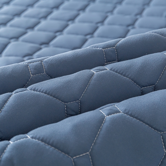 91家纺网 家纺一手货源 找家纺 欧邦 2025春夏新款四季款无印风纯色水洗棉床褥榻榻米床垫 床笠-深蓝