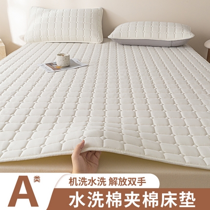 91家纺网 家纺一手货源 找家纺 （总）欧邦 2025春夏新款四季款无印风纯色水洗棉床褥榻榻米床垫