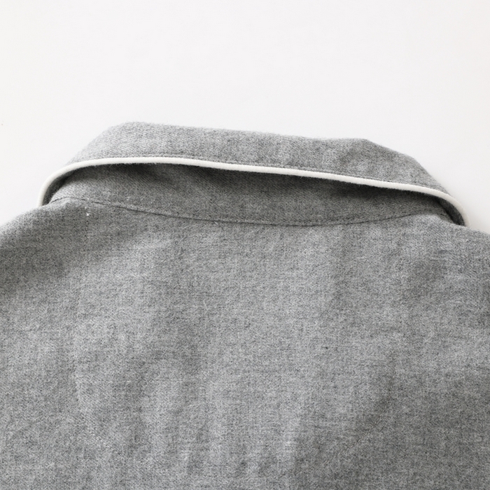 91家纺网 家纺一手货源 找家纺 伊嫚家居 2025新款无印日式双股全棉法兰绒家居服良品睡衣女纯棉直播秋冬款情侣睡衣 纯麻灰女